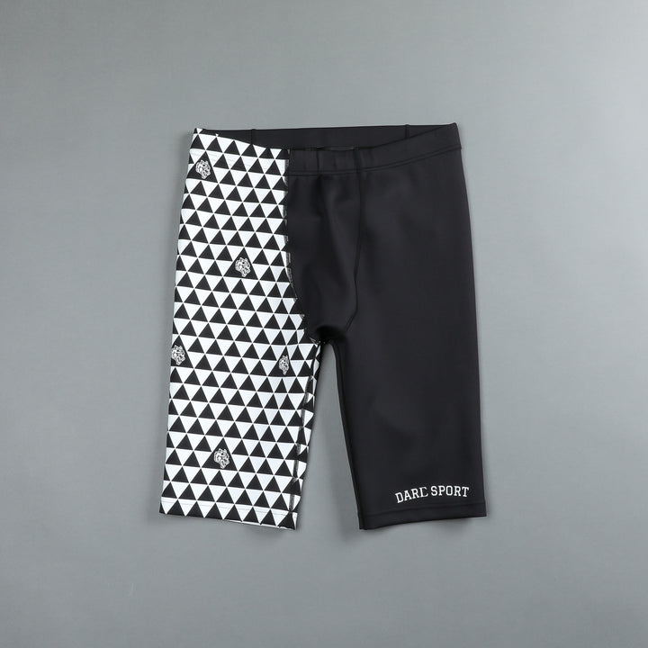 Mana Spandex Shorts in Black/White