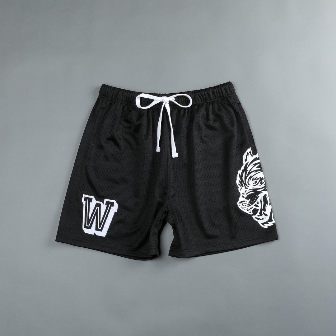 Vaughn Mesh Shorts in Black/White
