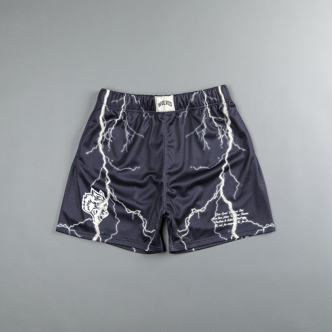 All The Energy Patch Liam 5" Mesh Shorts in Storm Blue