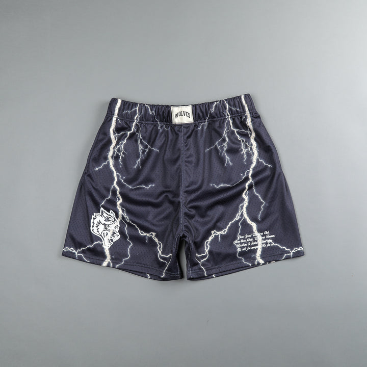 All The Energy Patch Liam 5" Mesh Shorts in Storm Blue