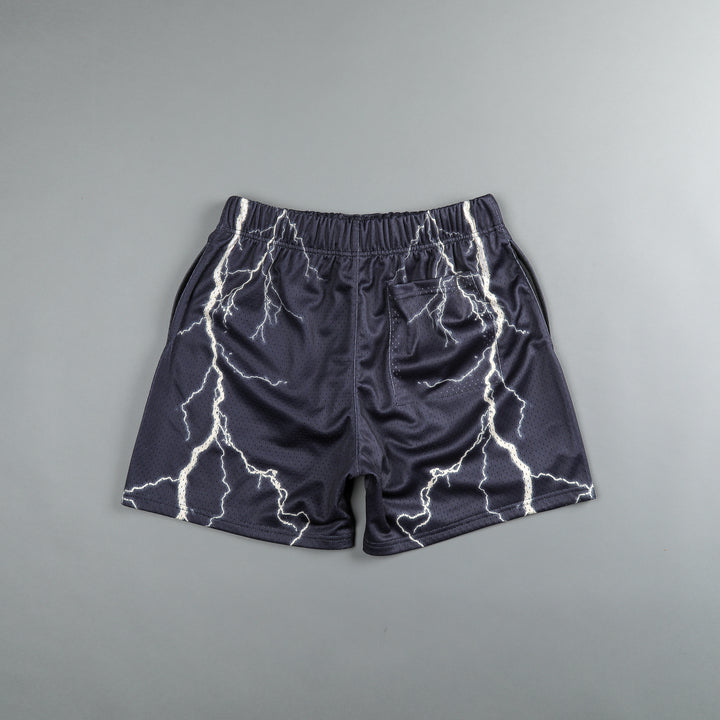 All The Energy Patch Liam 5" Mesh Shorts in Storm Blue
