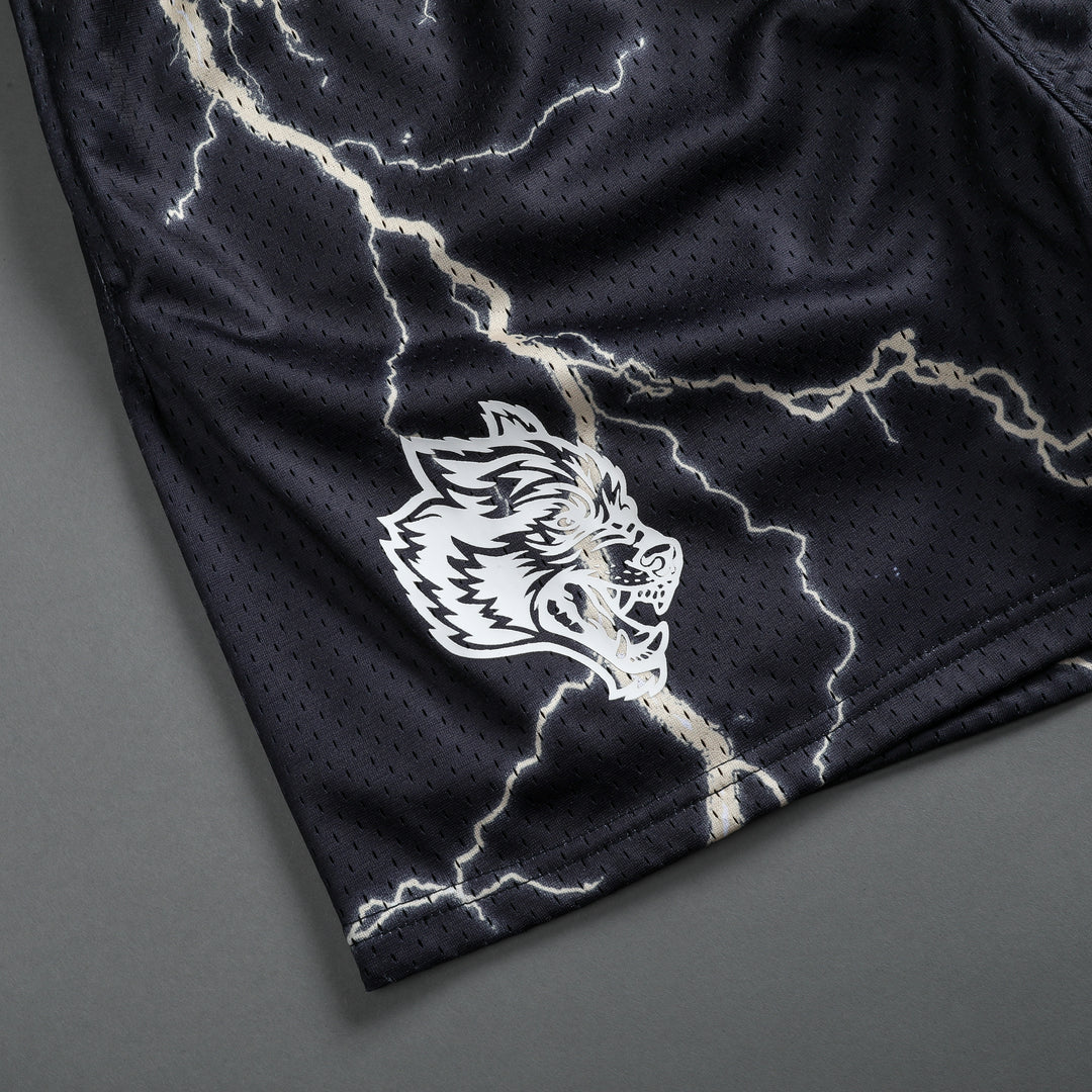 All The Energy Patch Liam 5" Mesh Shorts in Storm Blue