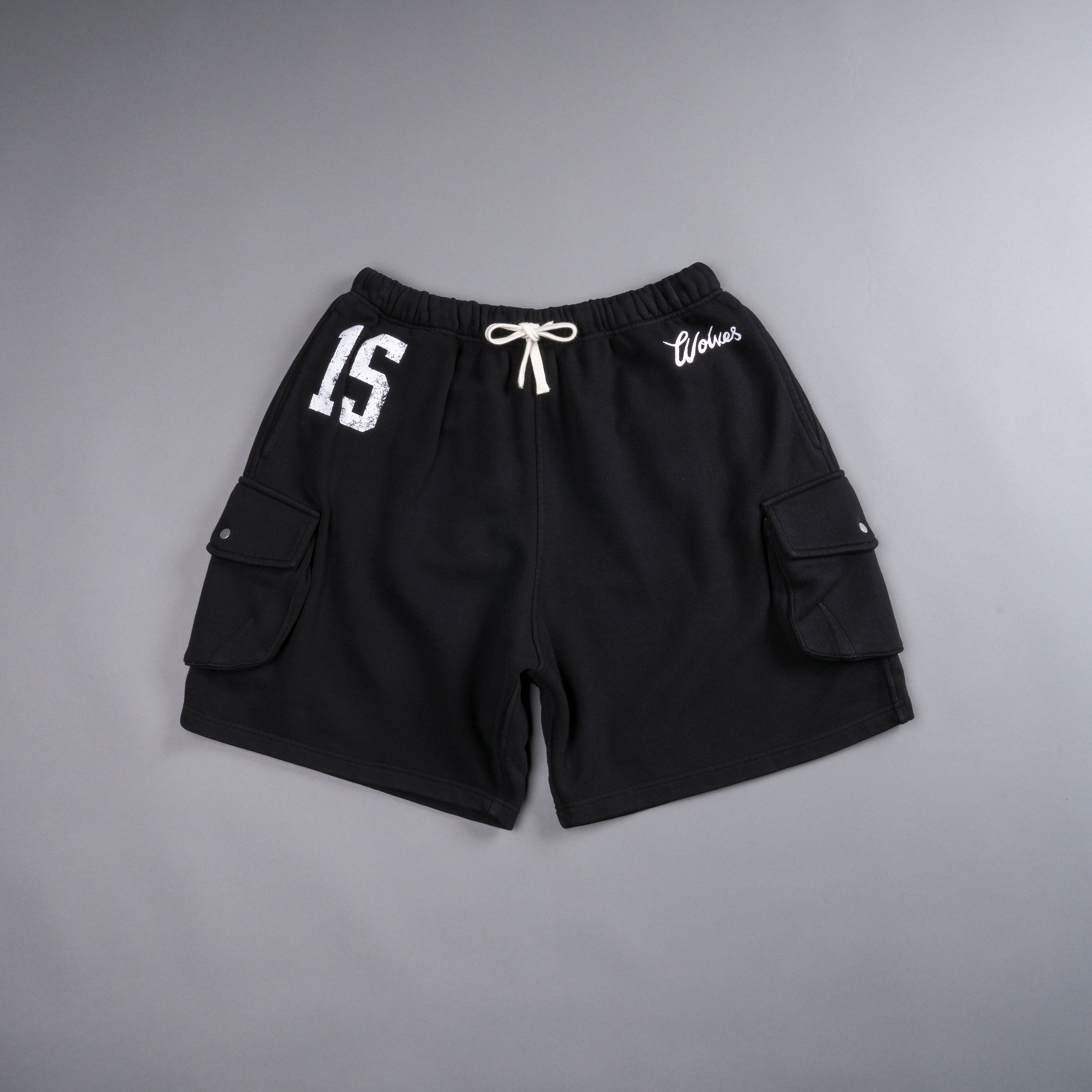 With Honor Cornell Cargo Sweat Shorts in Black