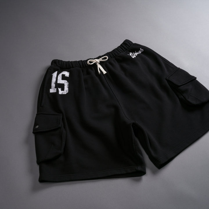 With Honor Cornell Cargo Sweat Shorts in Black