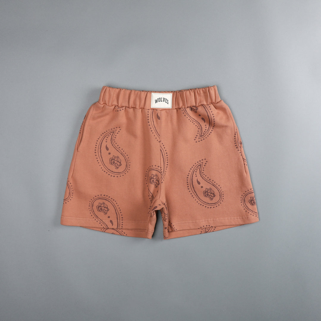 Falling Paisley Patch Liam Sweat Shorts in Desert Rose