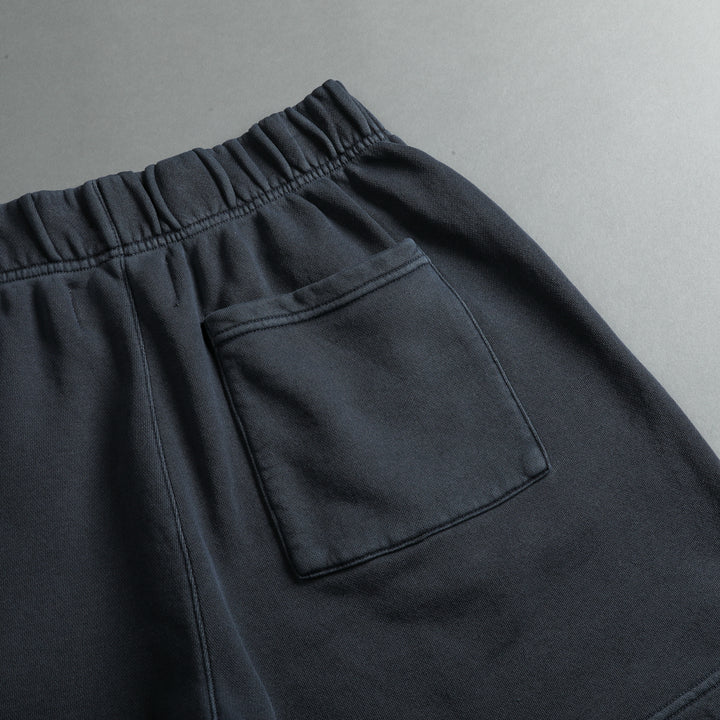 Dual Patch Liam Sweat Shorts in Midnight Blue