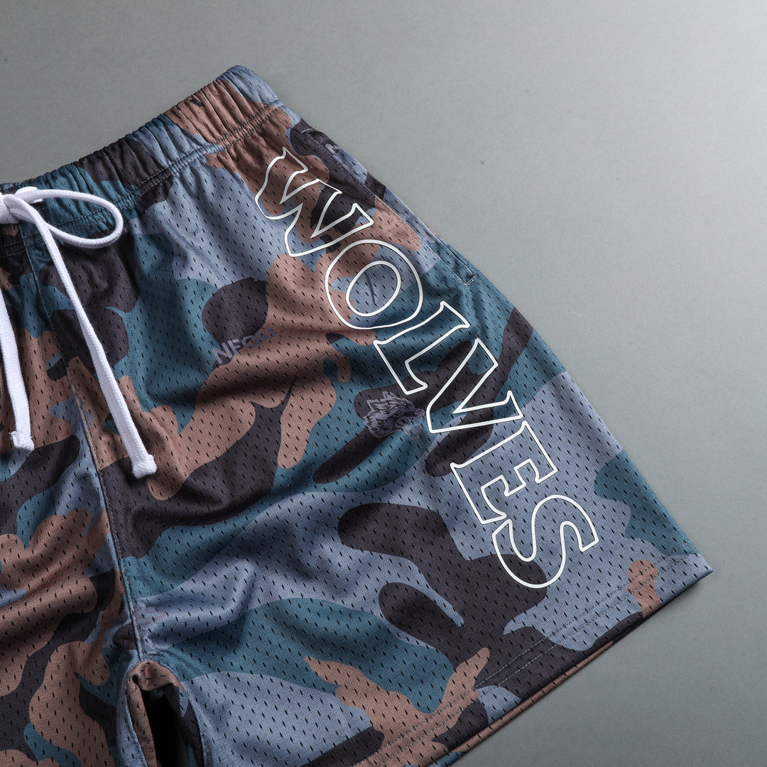 Try Us 5" Mesh Shorts in Norse Woodland Camo