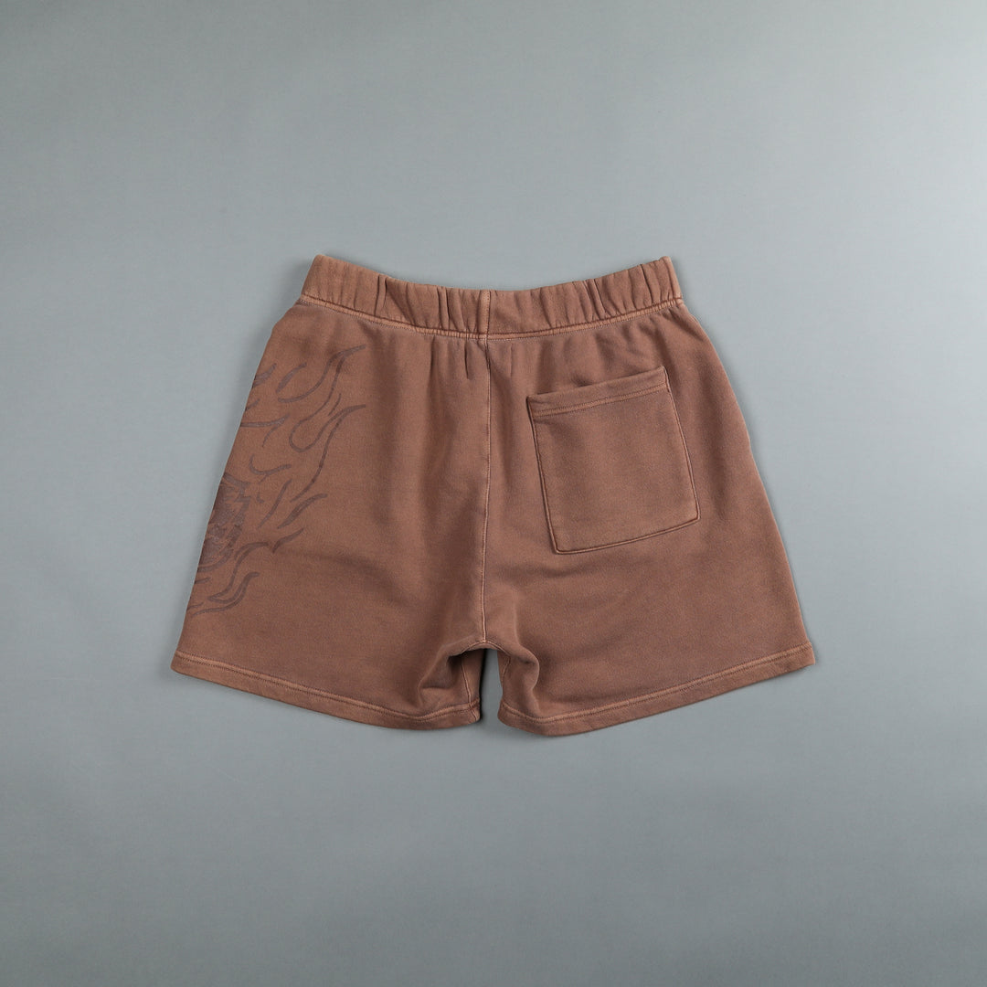 Fired Up Patch Liam Sweat Shorts in Norse Brown