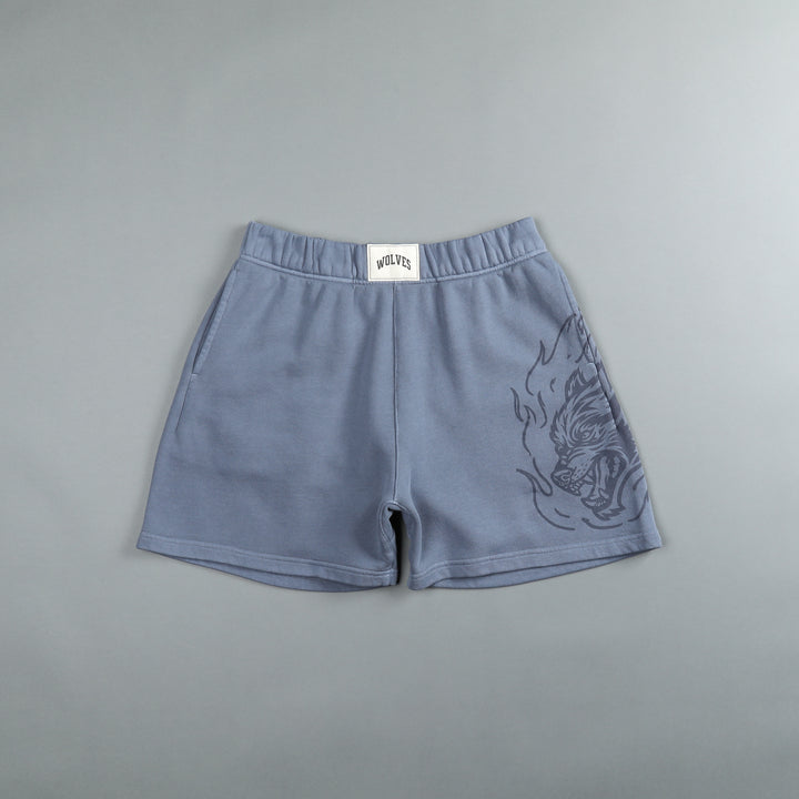 Fired Up Patch Liam Sweat Shorts in Norse Blue