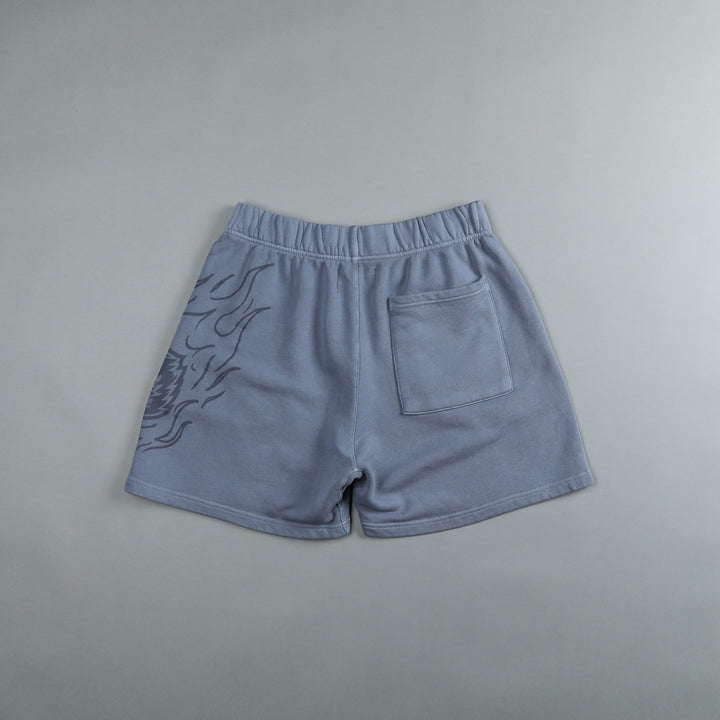 Fired Up Patch Liam Sweat Shorts in Norse Blue