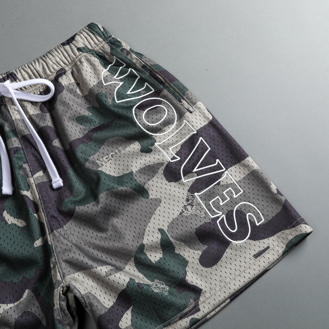 Try Us 5" Mesh Shorts in Vintage Woodland Camo