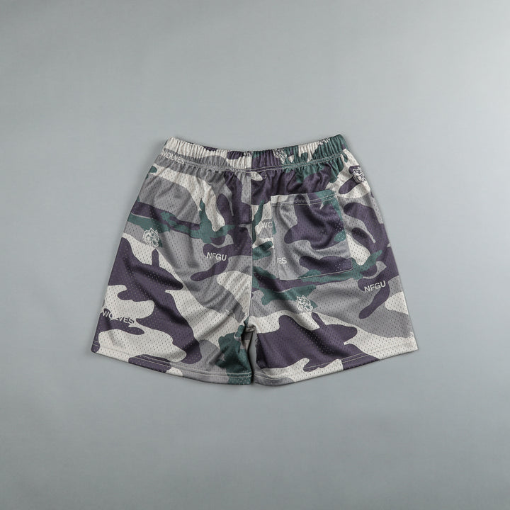 Try Us 5" Mesh Shorts in Vintage Woodland Camo