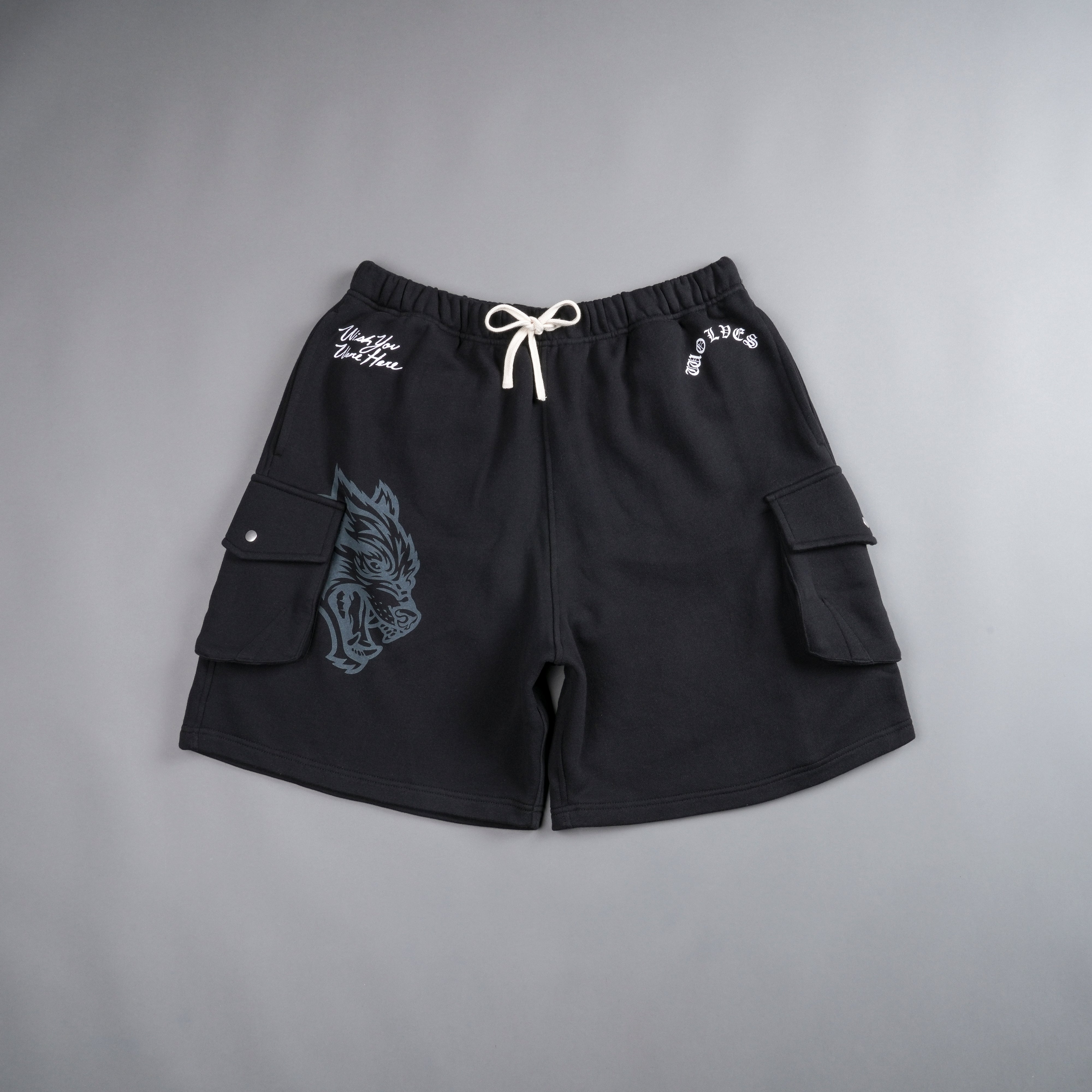 Remember Us Cornell Cargo Sweat Shorts in Black