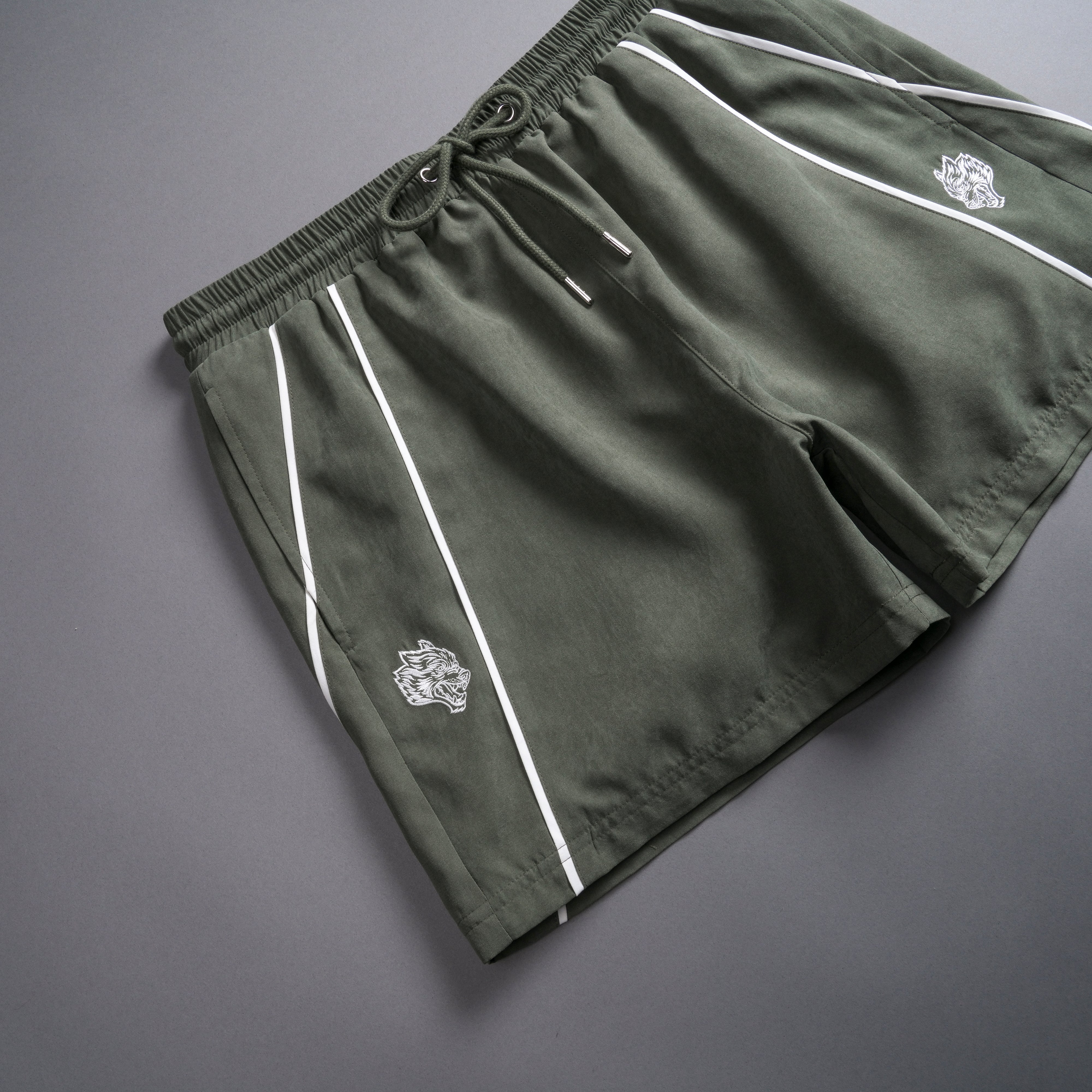 Dual Darby Track Shorts in Darc Owen Green