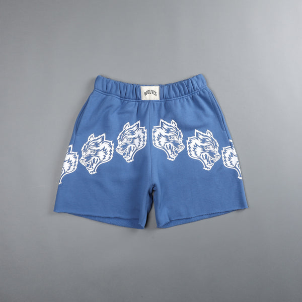 Draw The Line Raw Cut Patch Liam Sweat Shorts in LA Blue