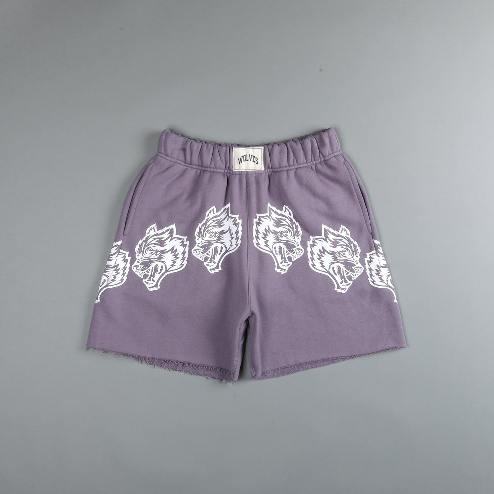 Draw The Line Raw Cut Patch Liam Sweat Shorts in LA Purple