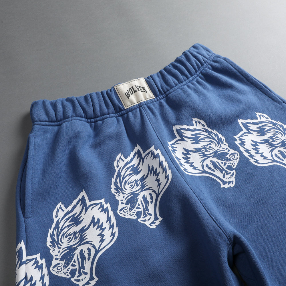 Draw The Line Raw Cut Patch Liam Sweat Shorts in LA Blue