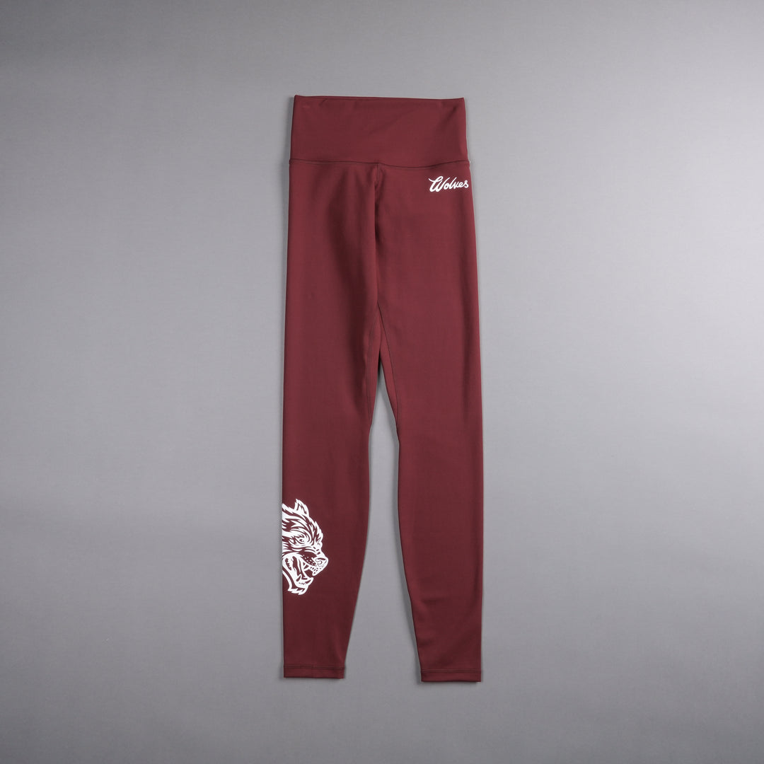 Western Wolf "Energy" Full Length Leggings in Oxblood