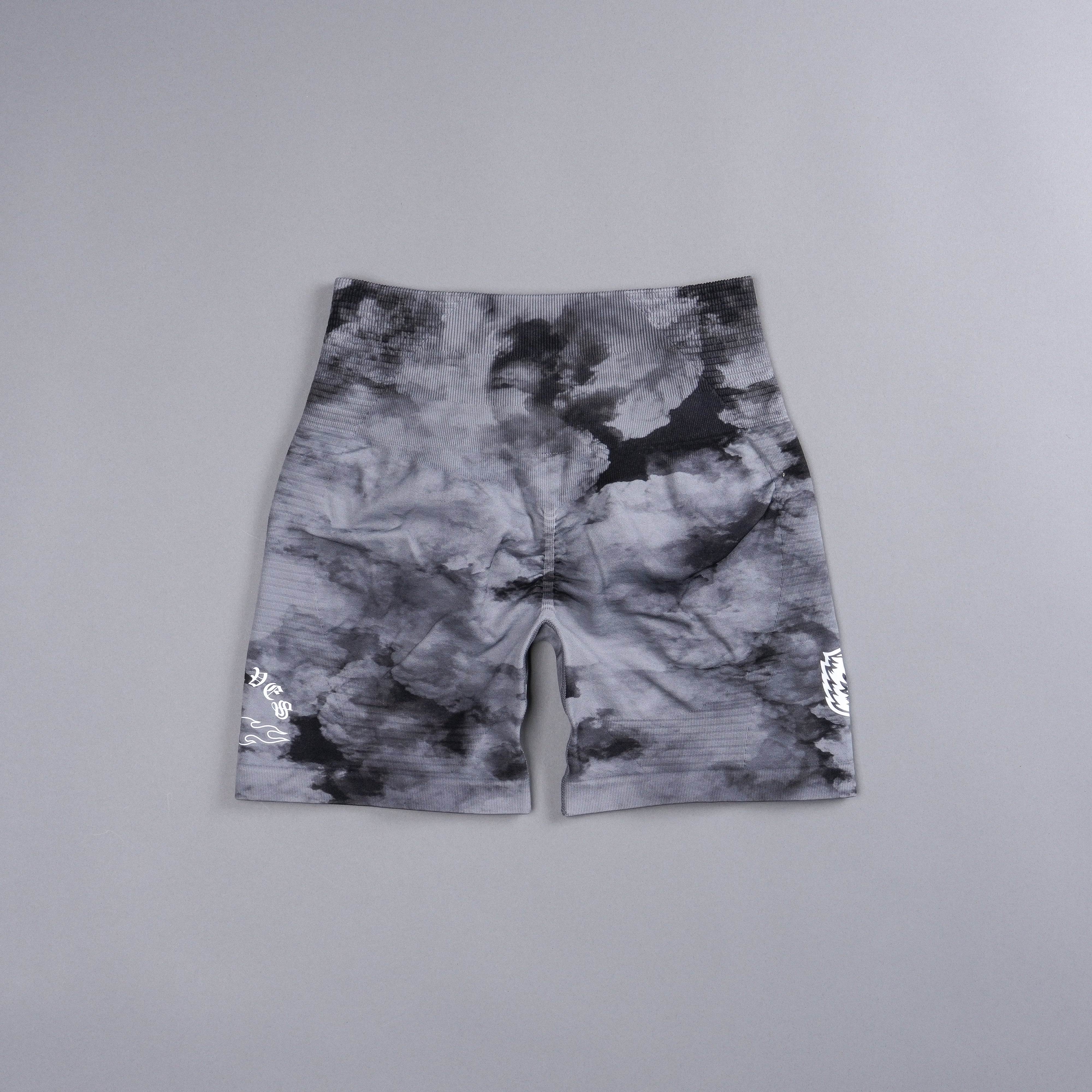Riders Everson Seamless "Valencourt" Shorts in Black Ghost Clouds