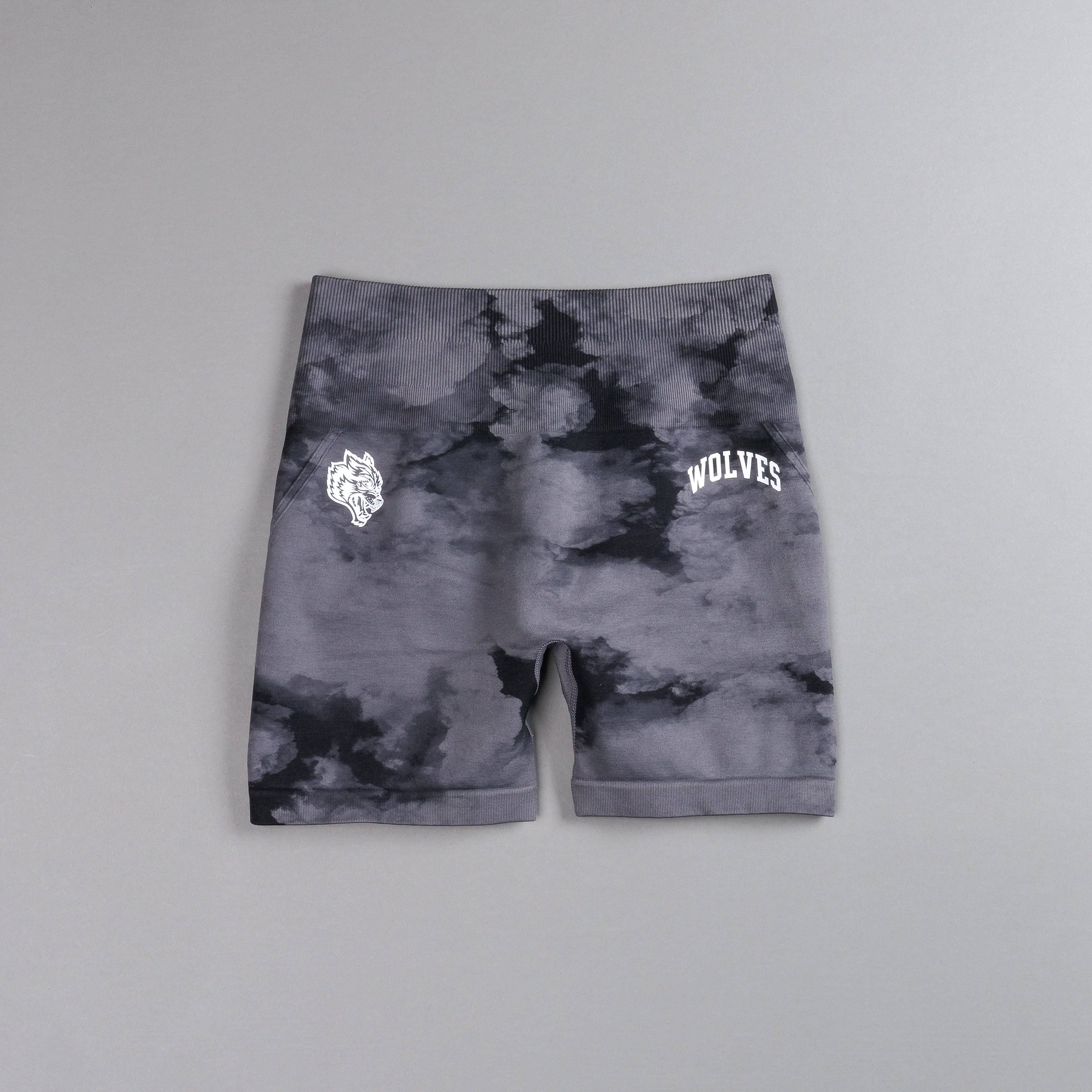 Loyalty Everson Seamless "Huxley" Shorts in Black Ghost Clouds