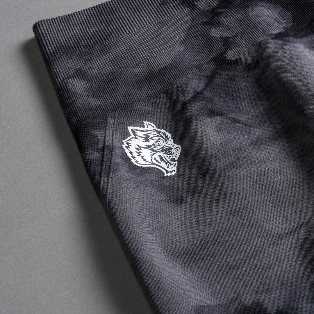 Loyalty Everson Seamless "Huxley" Shorts in Black Ghost Clouds