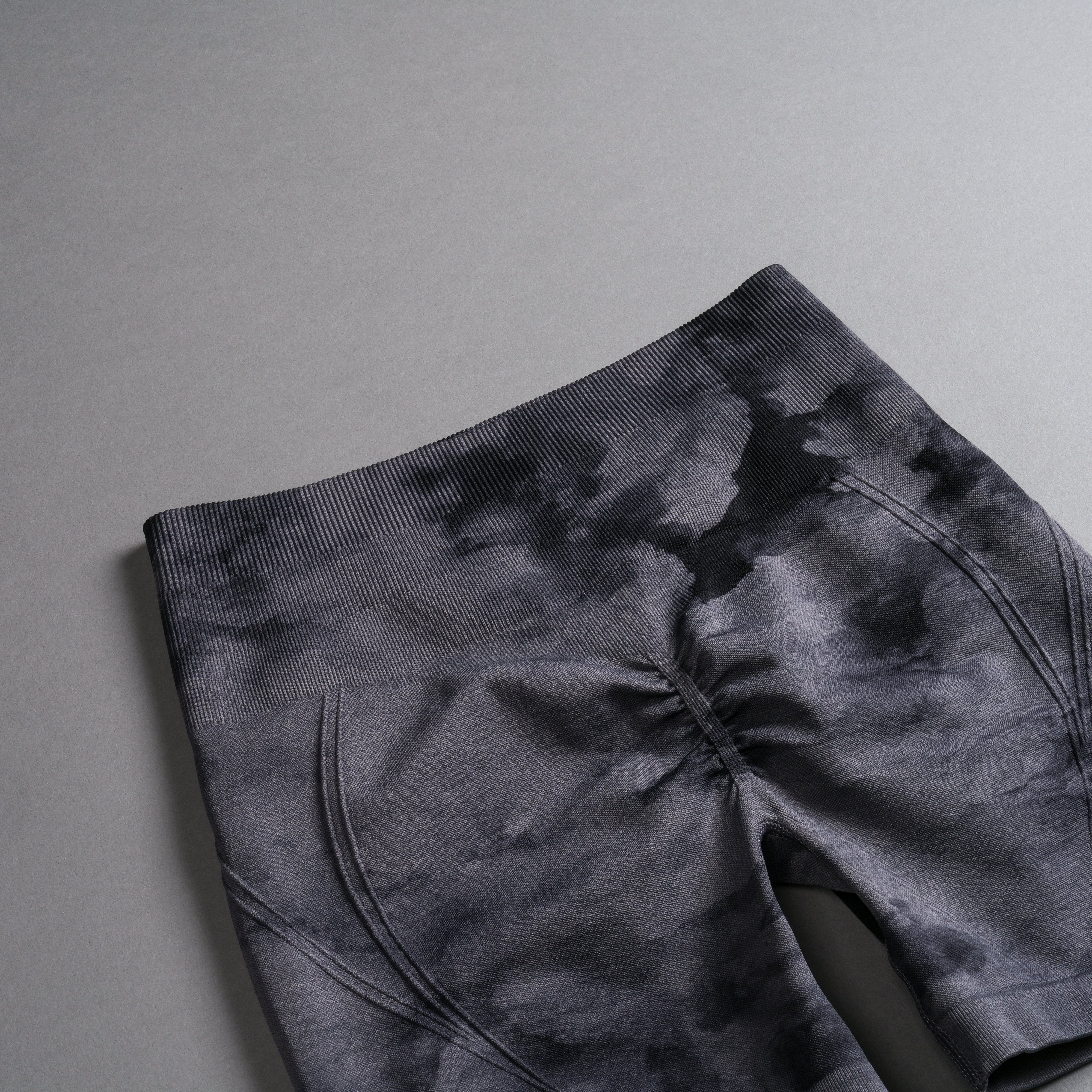 Loyalty Everson Seamless "Huxley" Shorts in Black Ghost Clouds