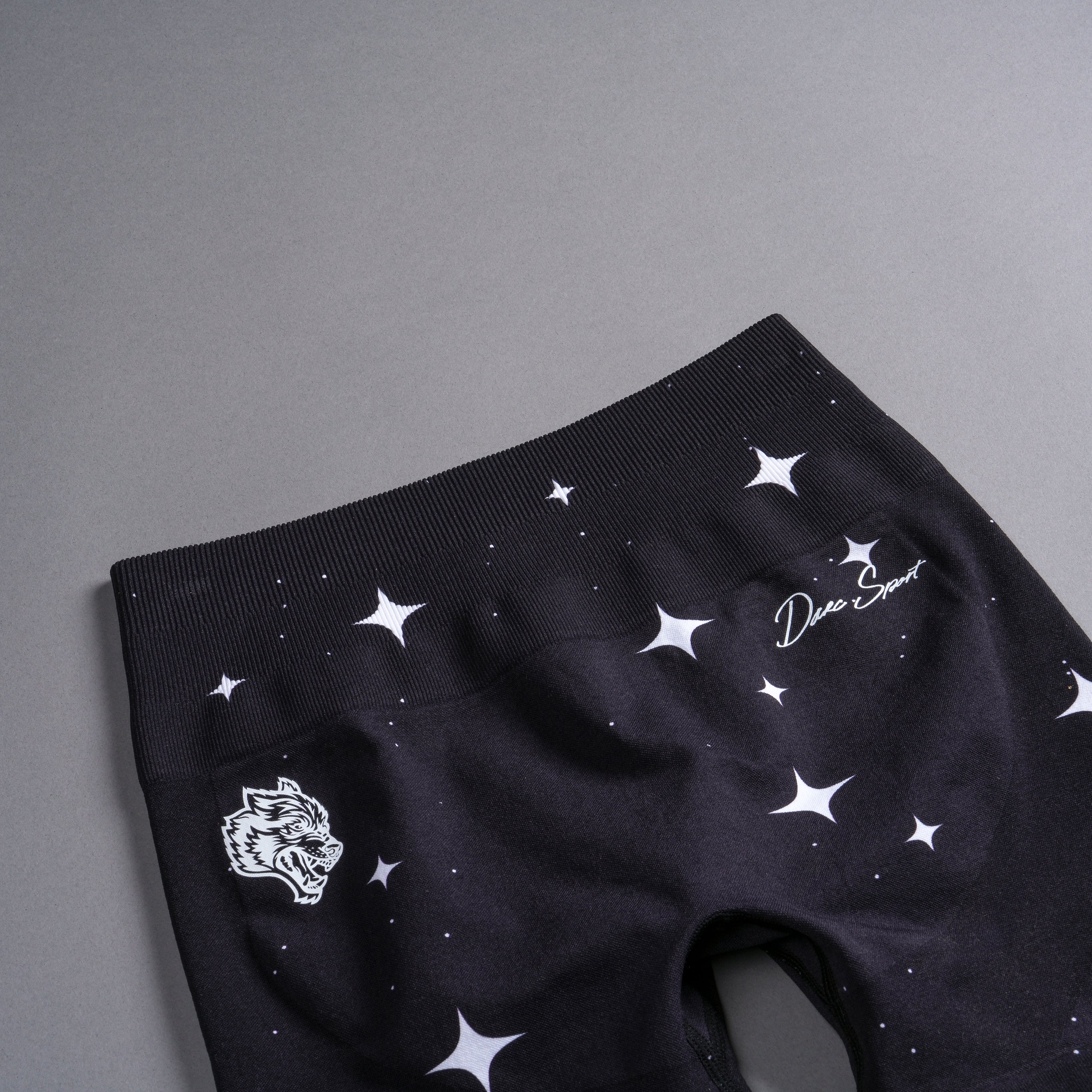 Darc Script Everson Seamless "Training" Shorts in Black/White Starry Night