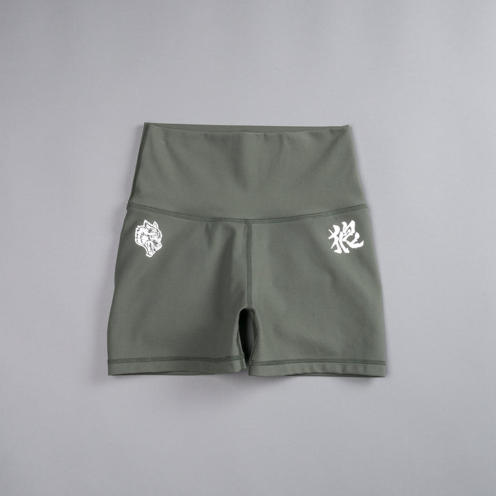 Wolf Kanji "Energy" Pump Shorts in Pine Green