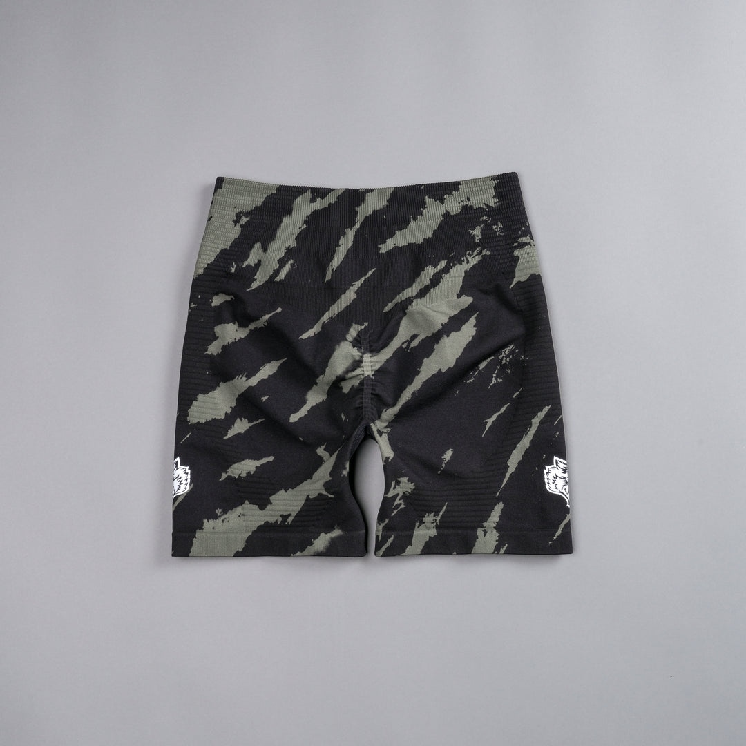 Wolves Forever Everson Seamless "Valencourt" Shorts in Pine Green/Black Native Camo