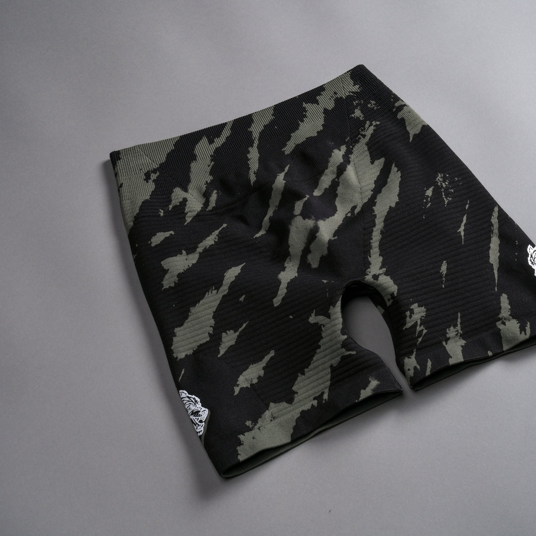 Wolves Forever Everson Seamless "Valencourt" Shorts in Pine Green/Black Native Camo