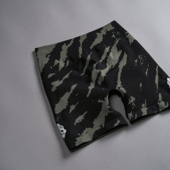 Wolves Forever Everson Seamless "Valencourt" Shorts in Pine Green/Black Native Camo