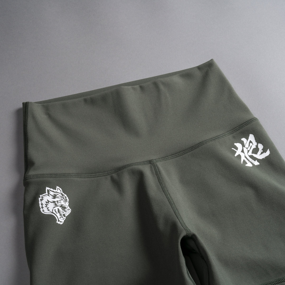 Wolf Kanji "Energy" Pump Shorts in Pine Green