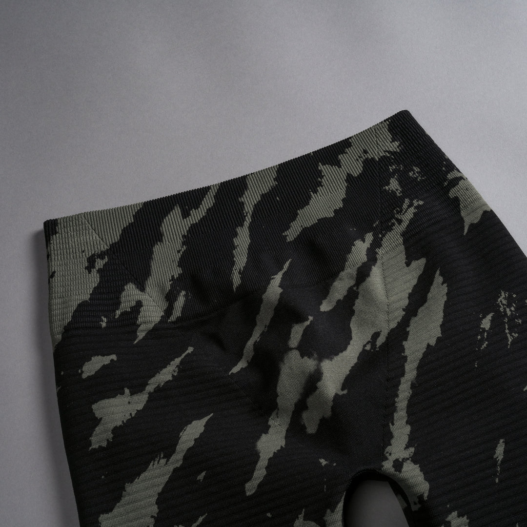 Wolves Forever Everson Seamless "Valencourt" Shorts in Pine Green/Black Native Camo