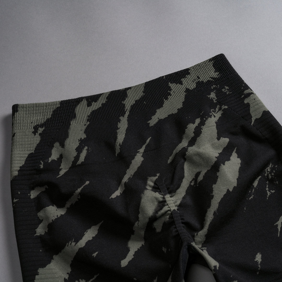 Wolves Forever Everson Seamless "Valencourt" Shorts in Pine Green/Black Native Camo