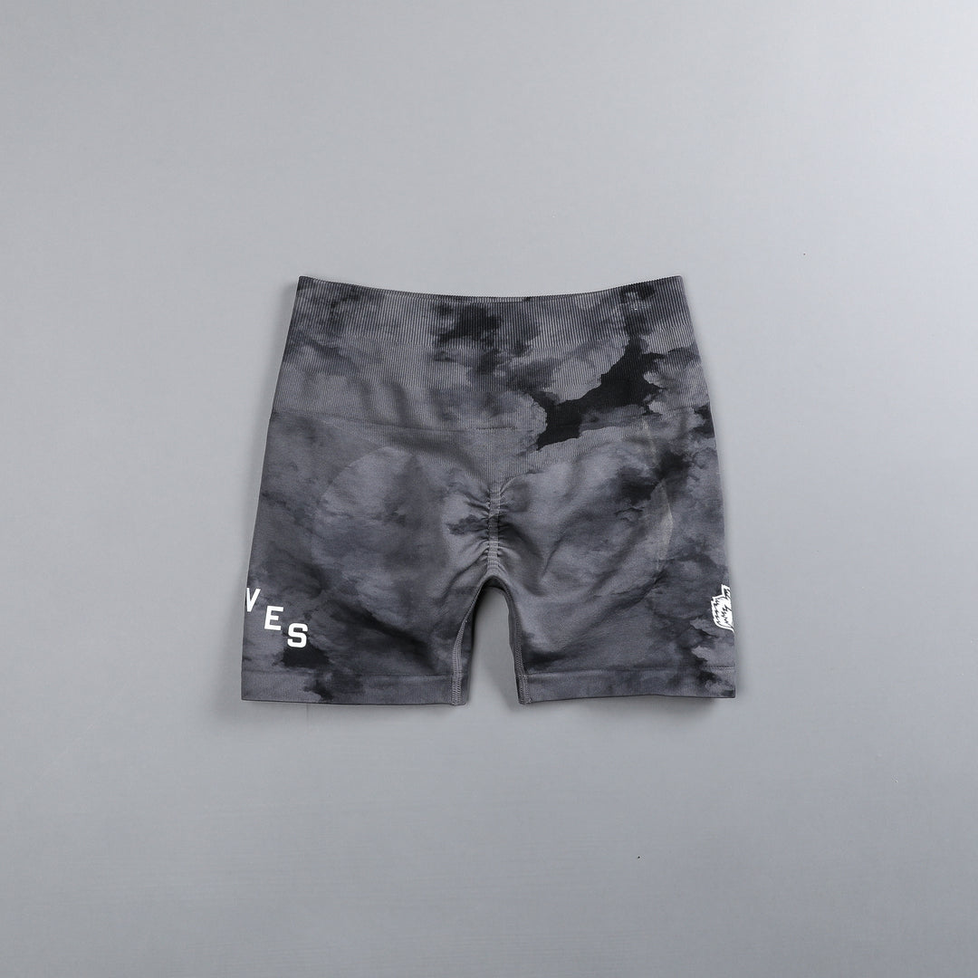 Pyramid V2 Everson Seamless "Sierra" Shorts in Black Ghost Clouds