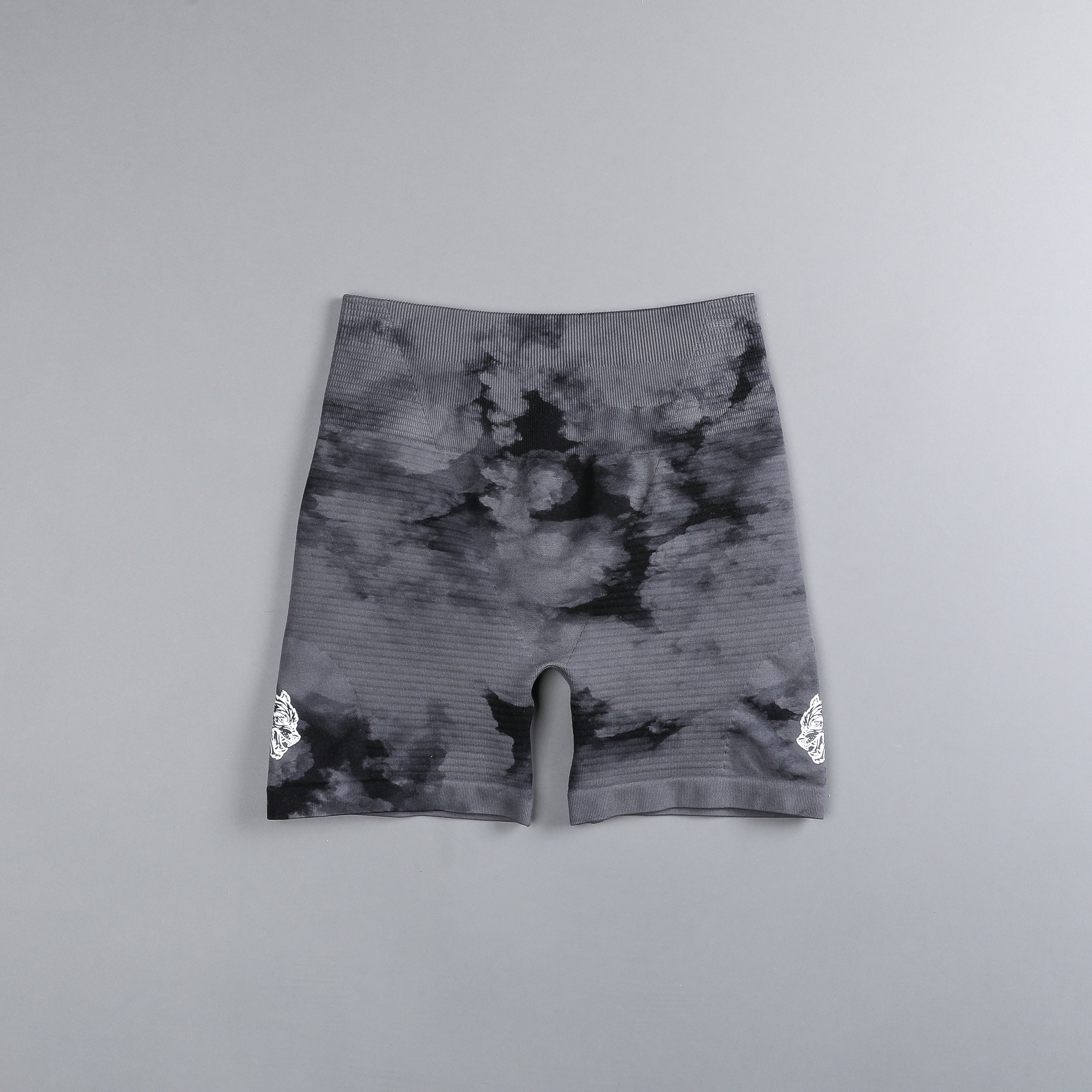 Dual Everson Seamless "Valencourt" Shorts in Black Ghost Clouds