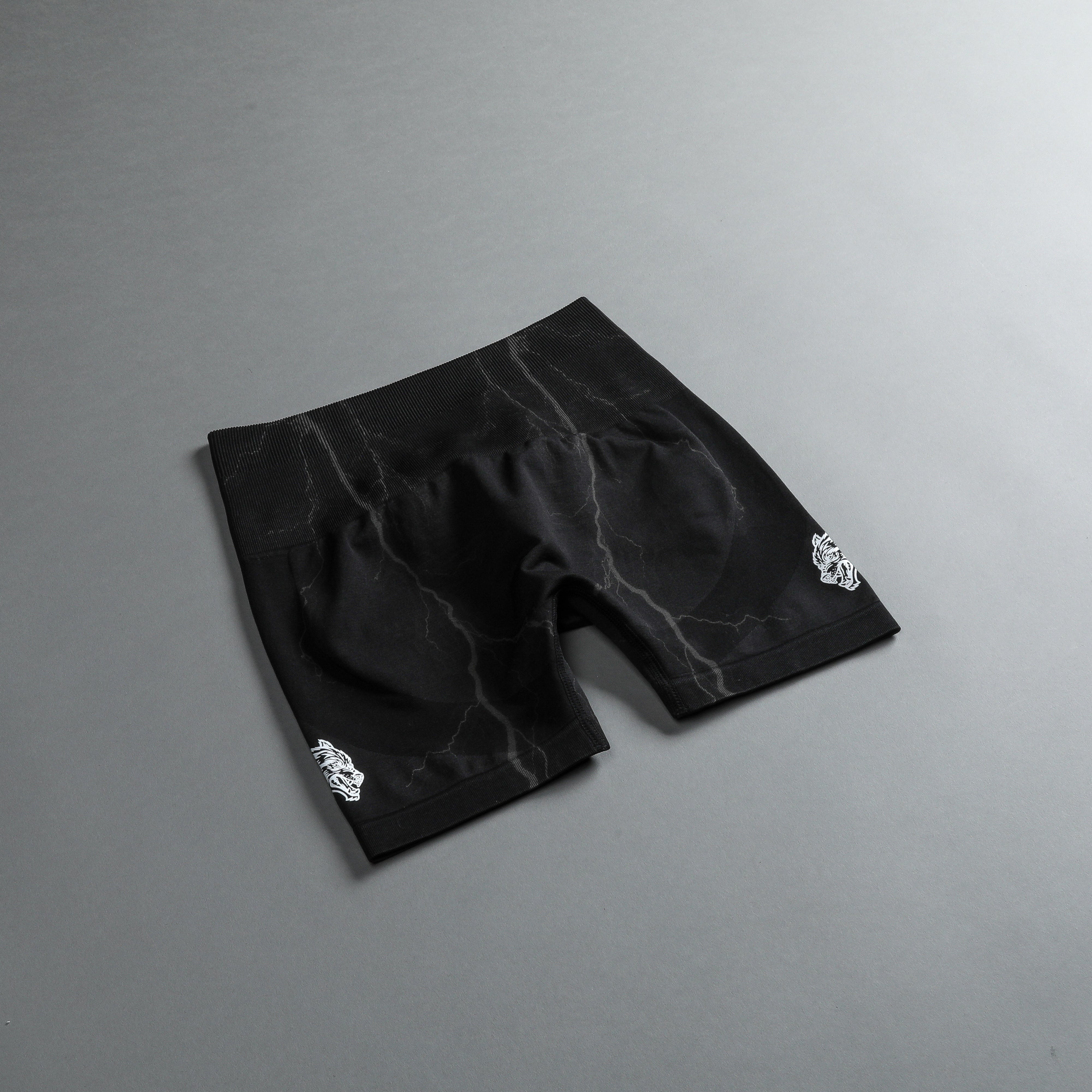 Wolves Forever Everson Seamless "Sierra" Shorts in Tonal Black Lightning