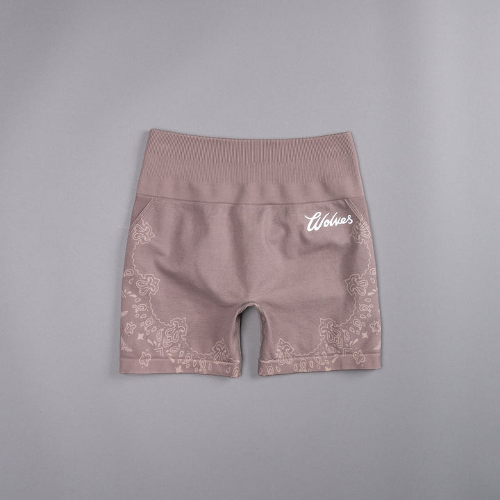 Western Wolves Everson Seamless "Huxley" Shorts in Mojave Brown Darc Paisley