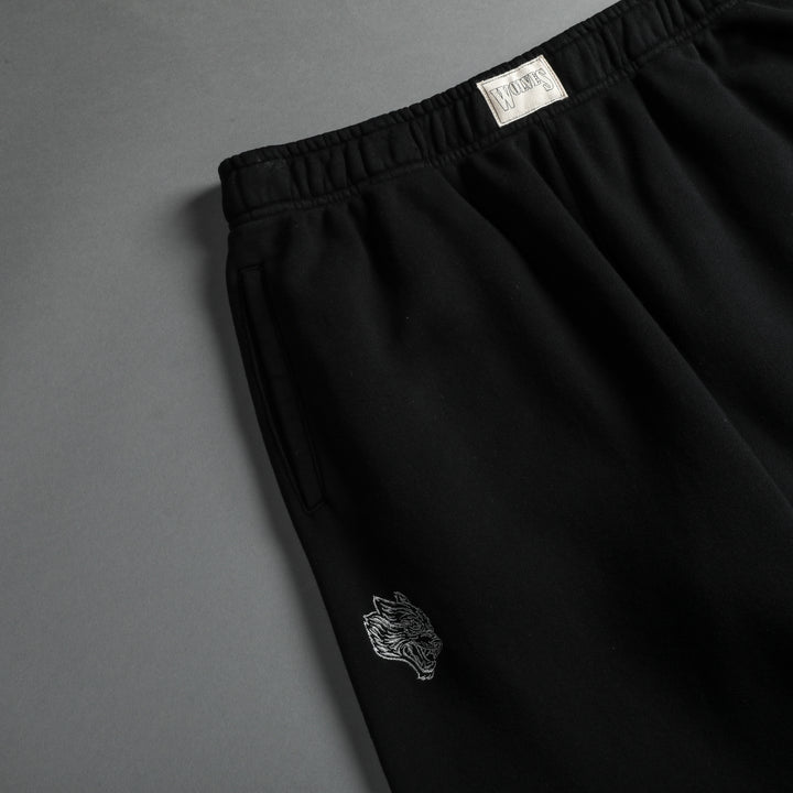 She Dual Patch Big Cozy Sweats in Black