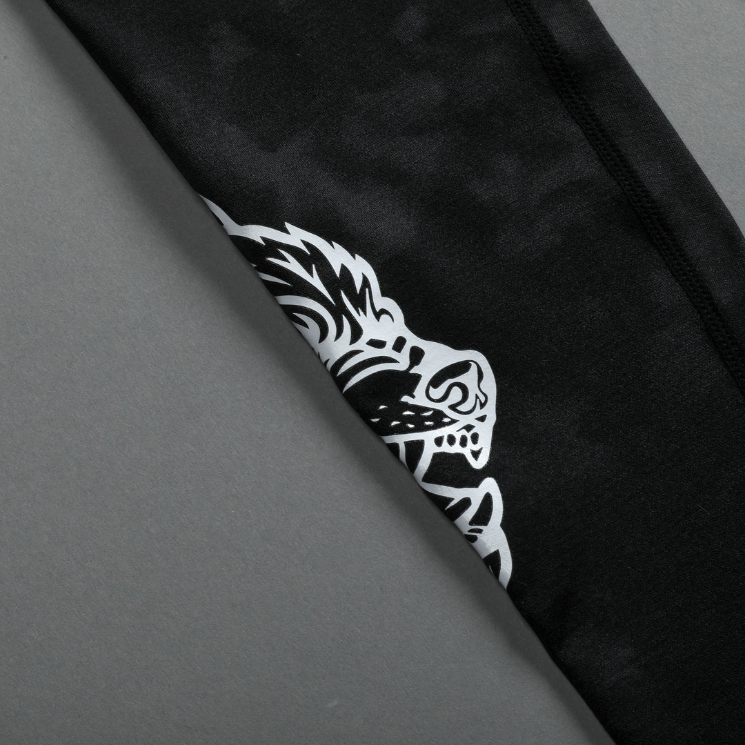 Big Wolf Loyalty "Everson Scrunch" Leggings in Black Tonal Marble