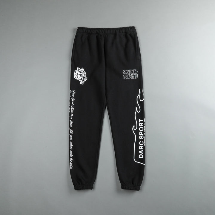 Move Fast She Post Lounge Sweats in Black