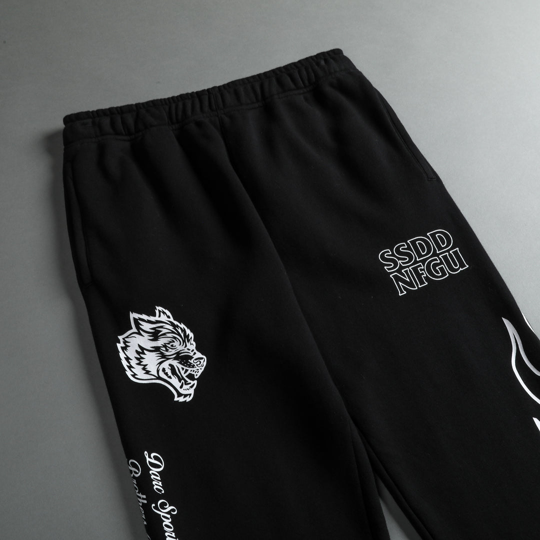 Move Fast She Post Lounge Sweats in Black