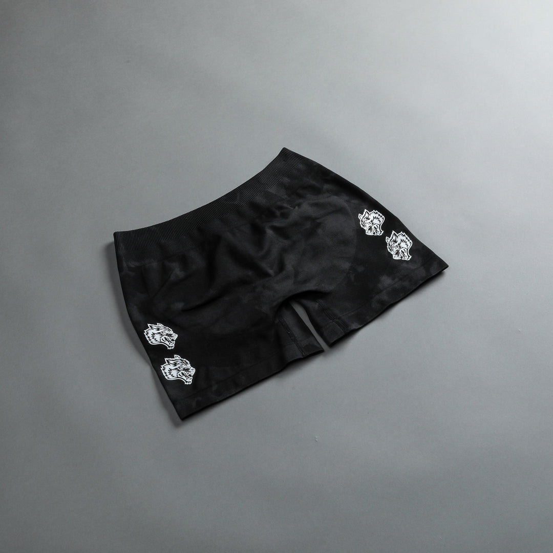 Quad Wolf Everson "Katya" Shorts in Tonal Black Jumbo Marble