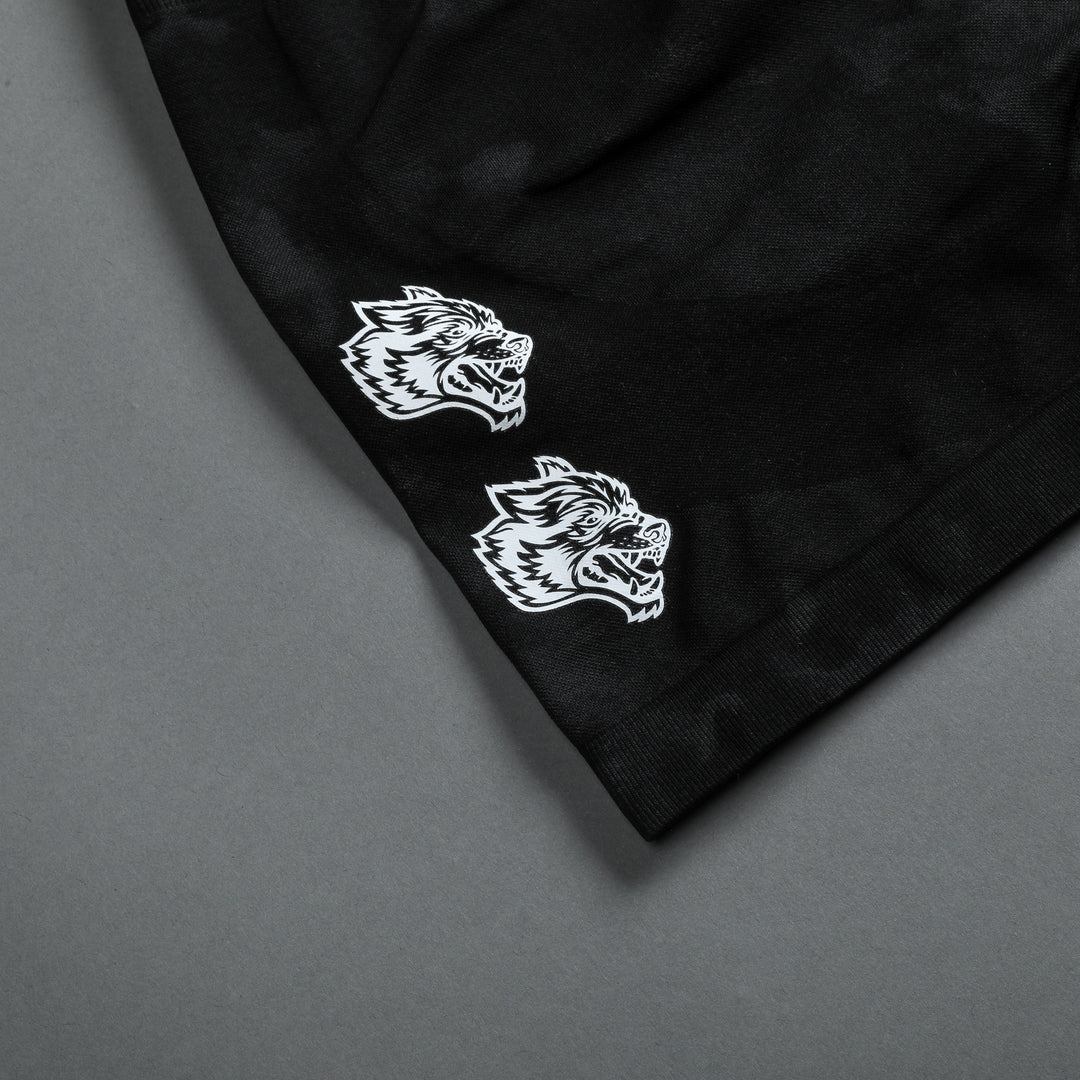 Quad Wolf Everson "Katya" Shorts in Tonal Black Jumbo Marble