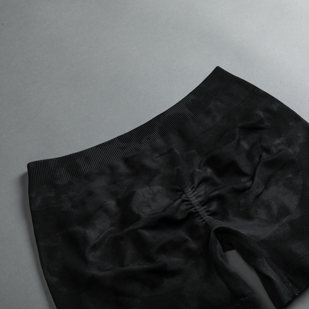 Quad Wolf Everson "Katya" Shorts in Tonal Black Jumbo Marble