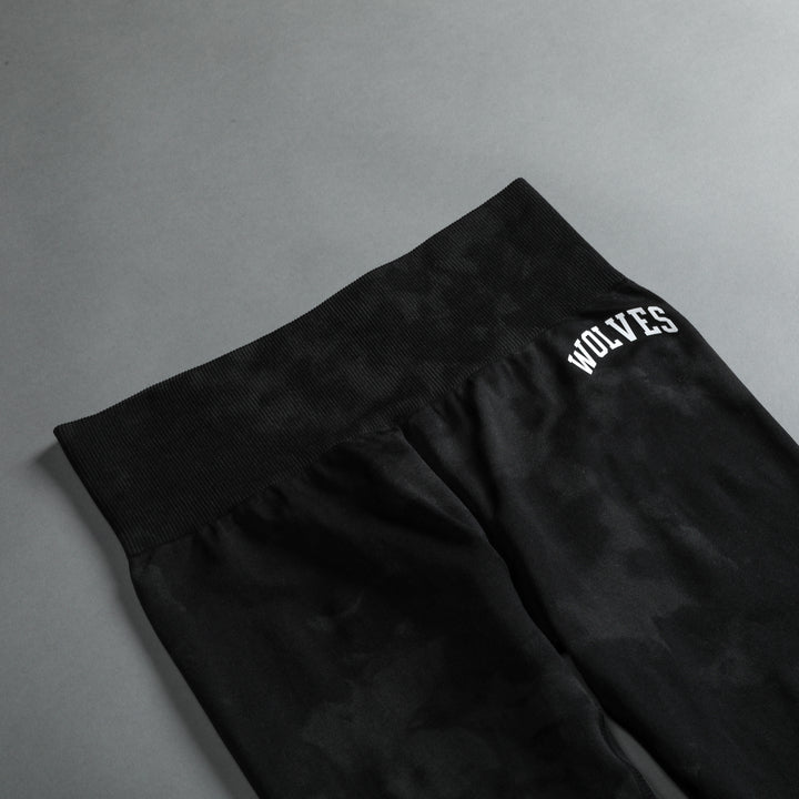 Big Wolf Loyalty "Everson Scrunch" Leggings in Tonal Black Jumbo Marble