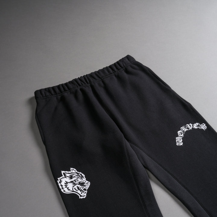 Chopper Webs She Flare Sweat Pants in Black