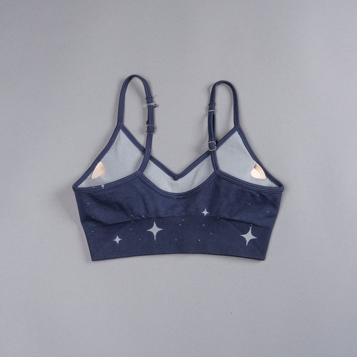 Single Wolf "Everson Seamless" Sports Bra in Gotham Blue Starry Night
