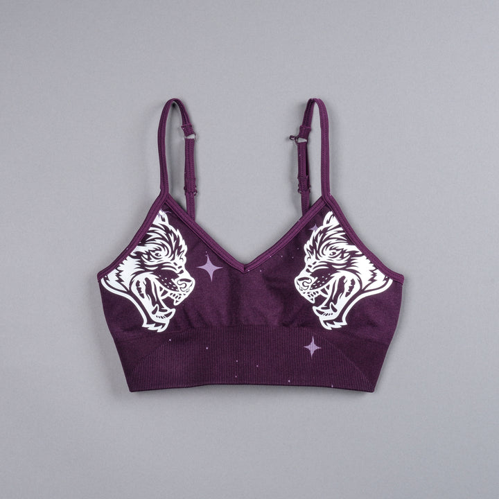 Dual Darc Script"Everson Seamless" Sports Bra in Plum Starry Night