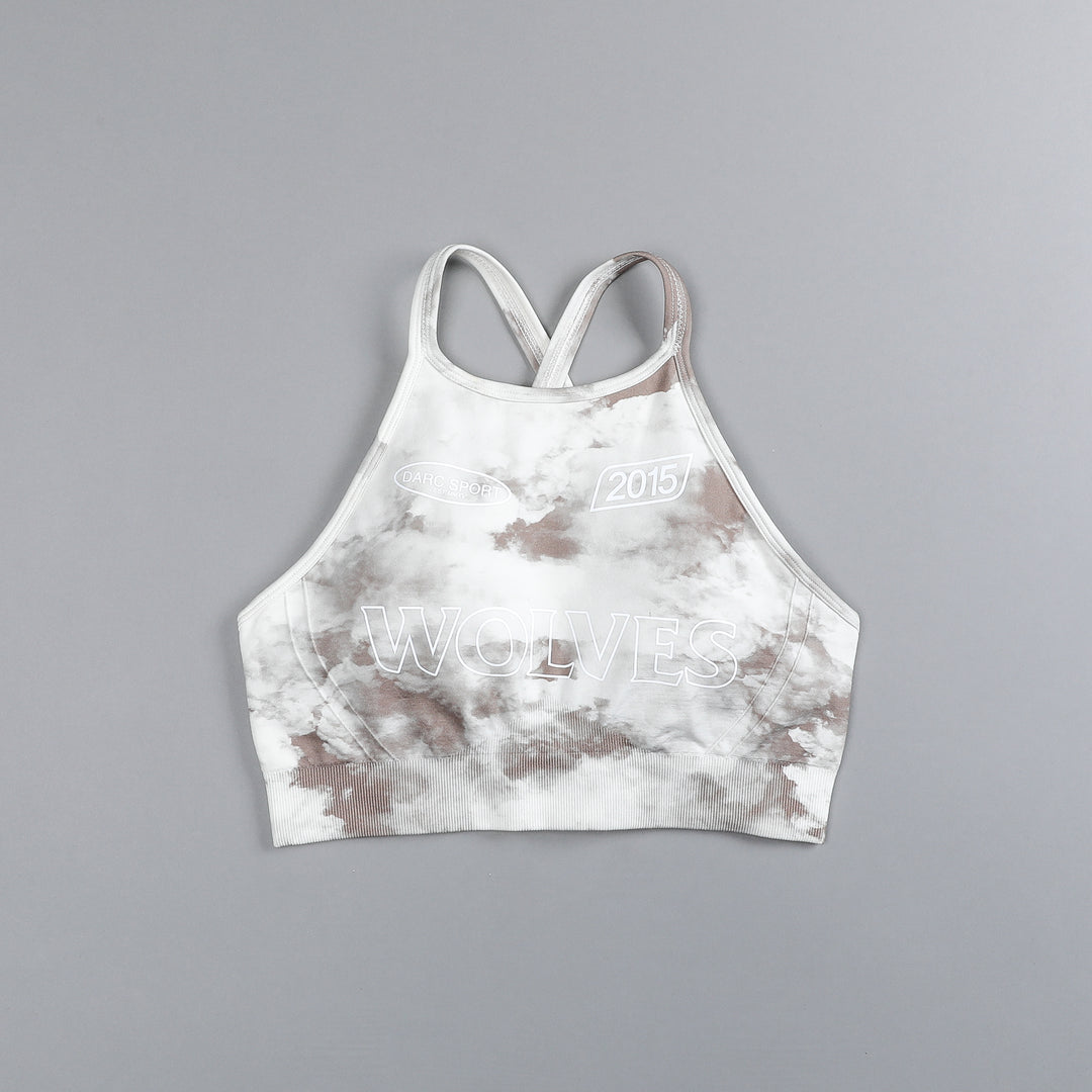 Faster "Everson Seamless" High Neck Bra in Stone Ghost Clouds